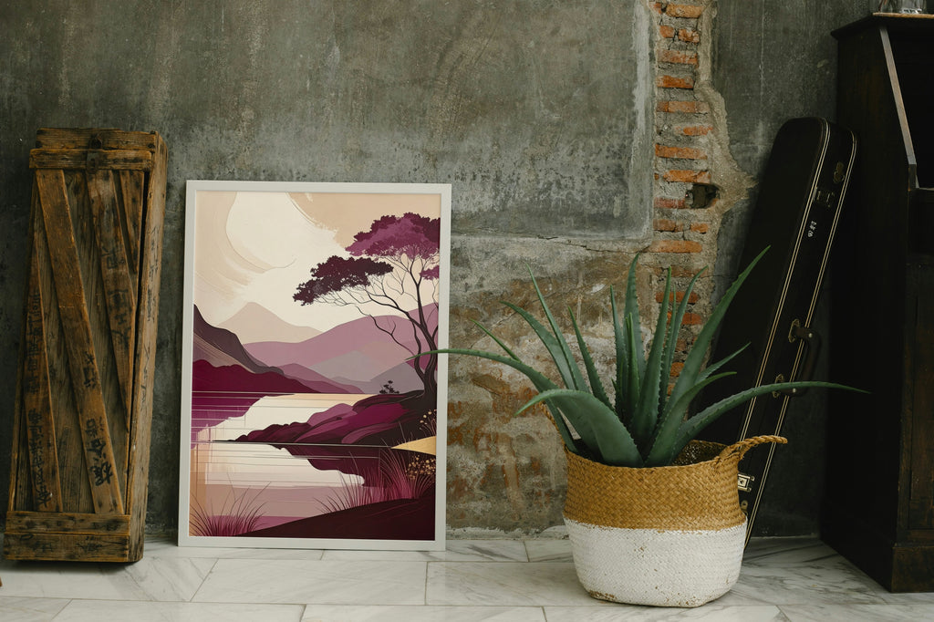 Abstract Burgundy coloured nature scene