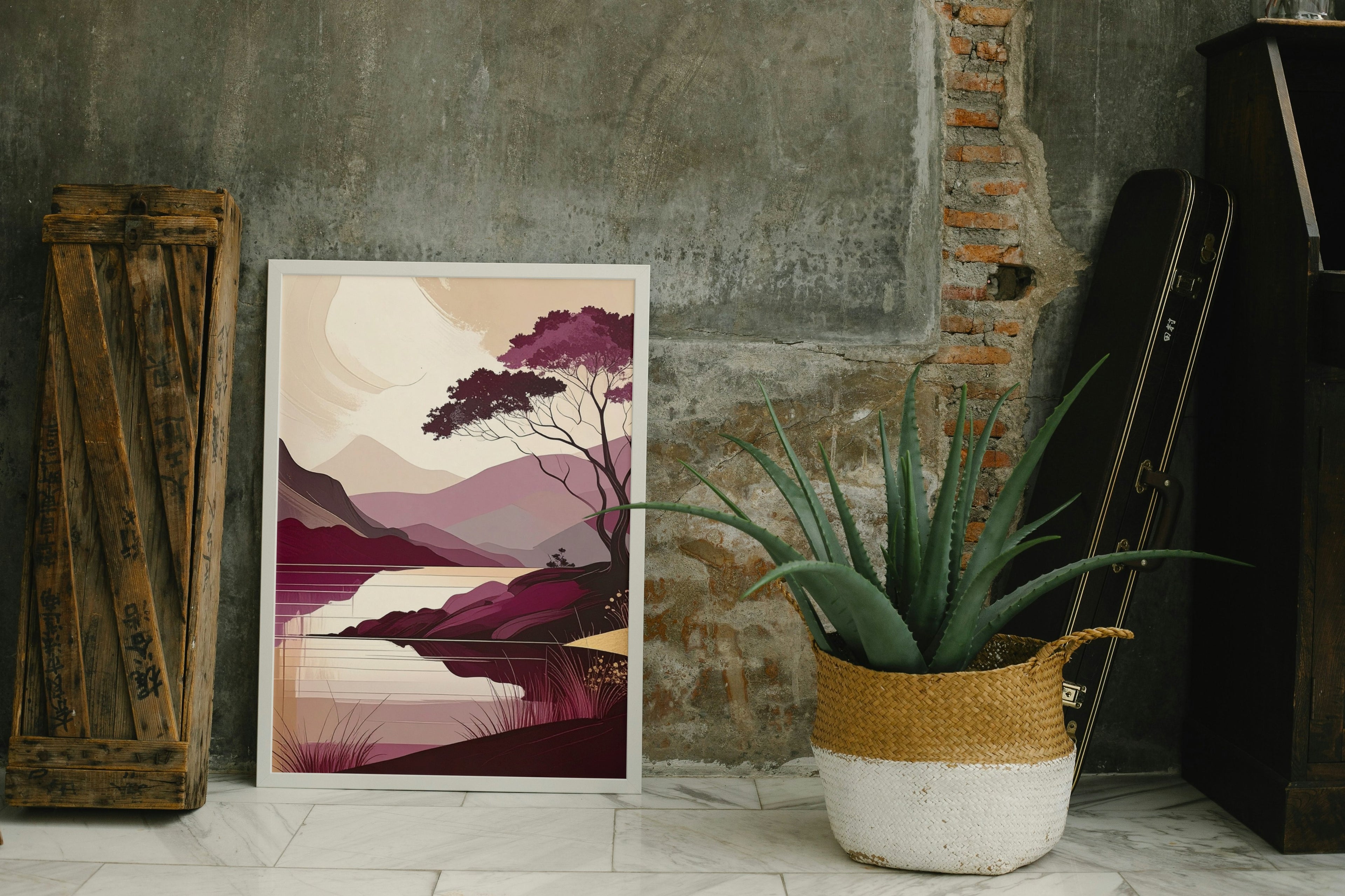 Abstract Burgundy coloured nature scene