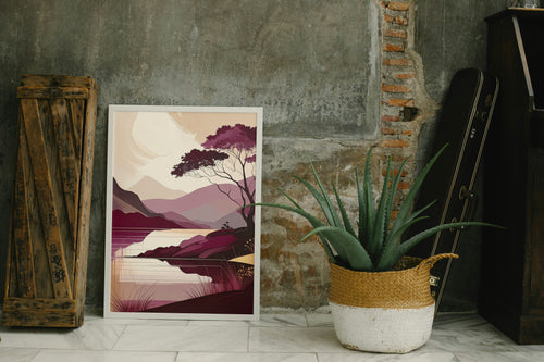 "Burgundy colour mood " nature scene