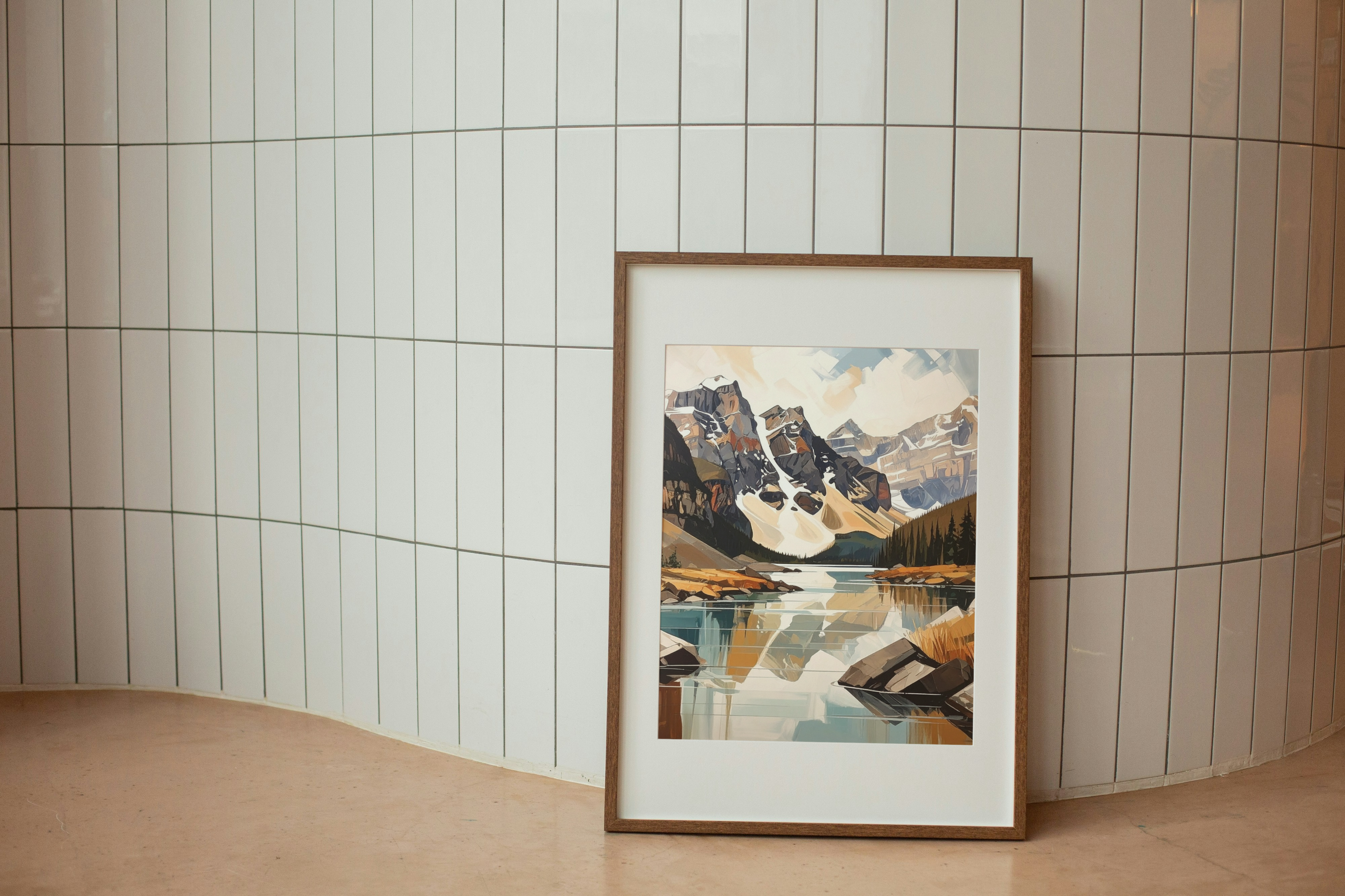 A Canadian lake and mountain scene