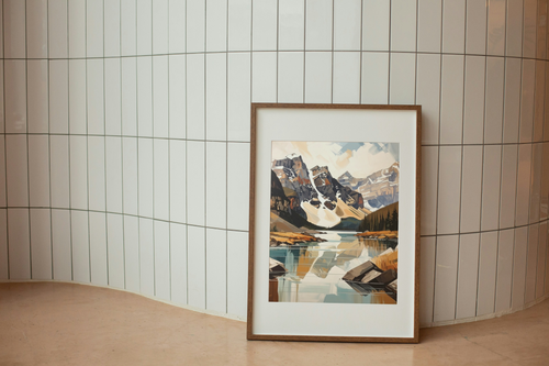 A Canadian lake and mountain scene