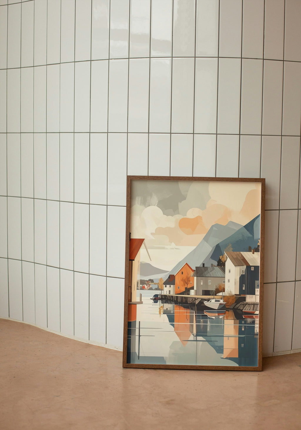 An abstract Scandinavian coastal scene