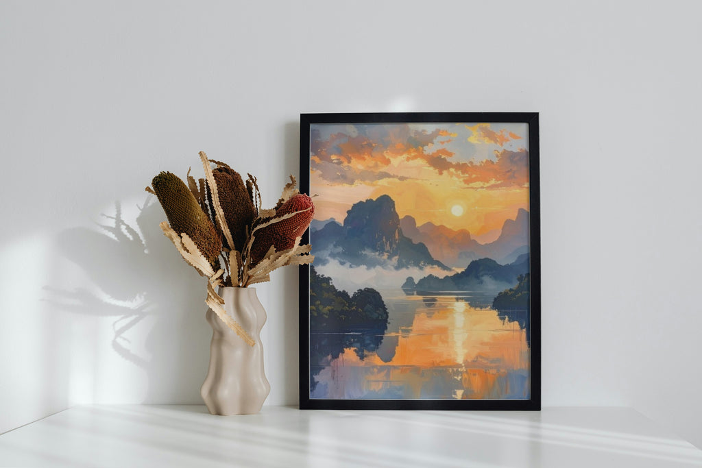 An abstract sunrise scene