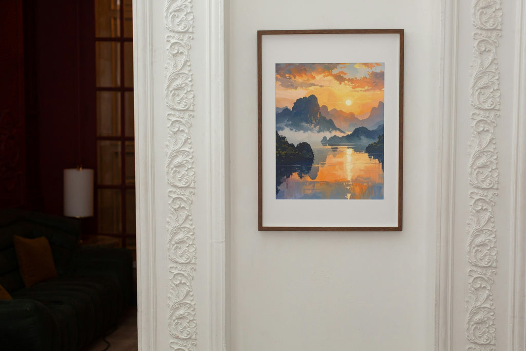 An abstract sunrise scene