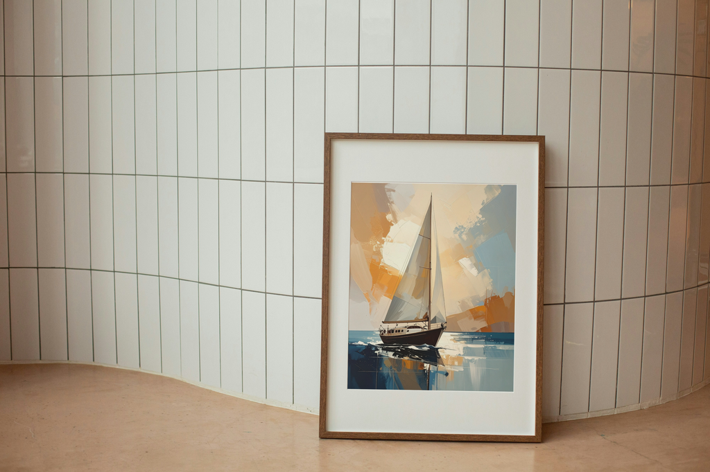 An abstract yacht scene