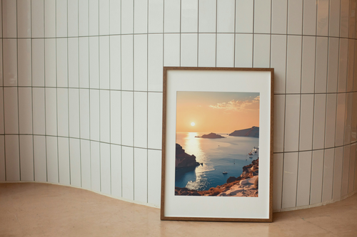 A Greek island sunset scene